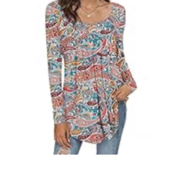 Cathy Fashion Multi Color Tunic Top - Picture 3 of 3